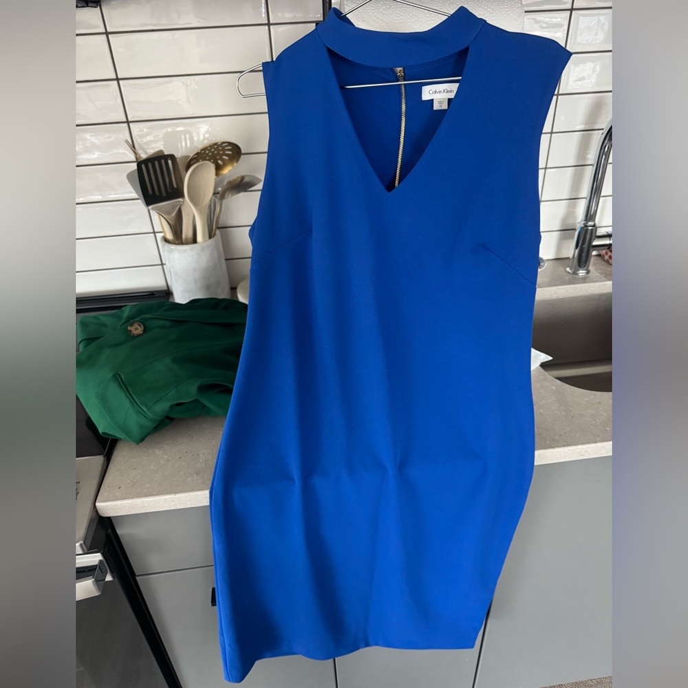 Calvin Klein Vibrant Blue Midi Dress